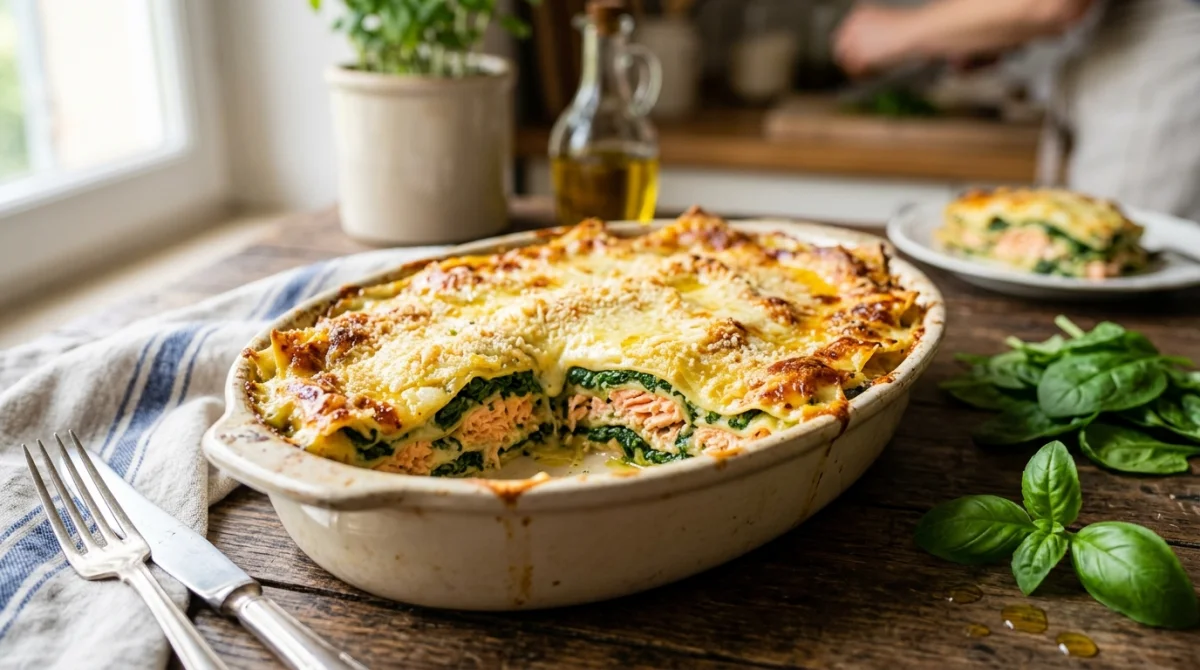 recette lasagne saumon épinard italienne