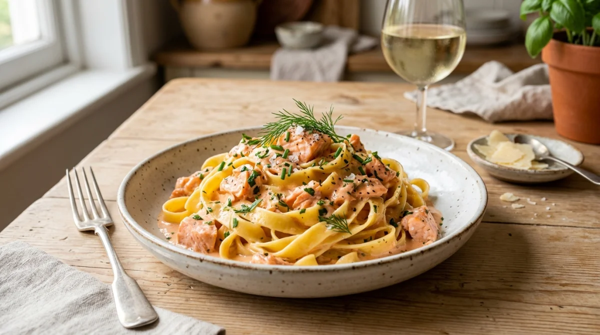 tagliatelle au saumon frais recette italienne