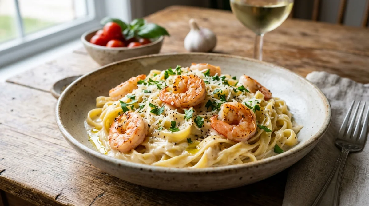 pâtes aux crevettes recette italienne