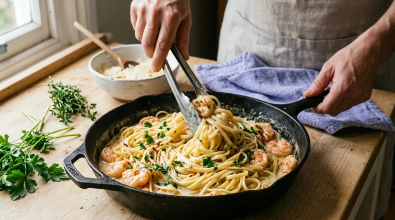 pâtes aux crevettes recette italienne