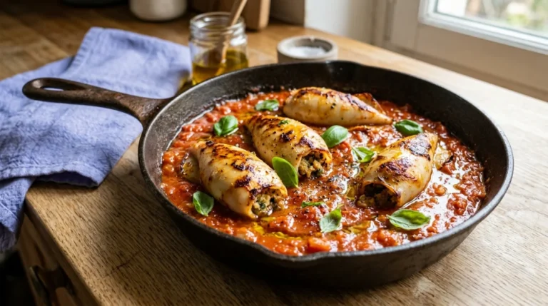 recette encornets farcis à l'italienne