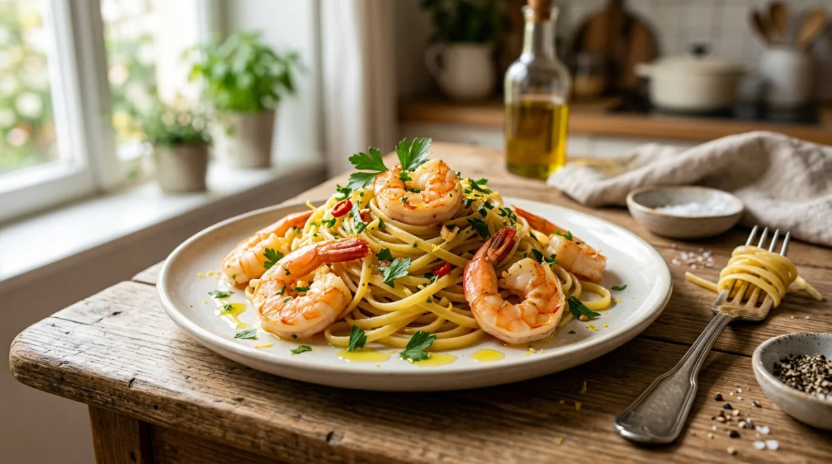 recette italienne pâtes aux gambas