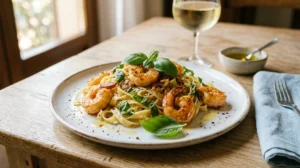 recette italienne pâtes aux gambas