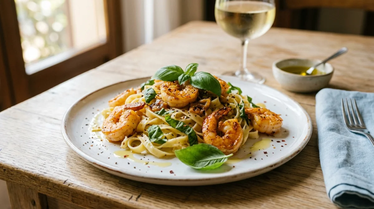 recette italienne pâtes aux gambas