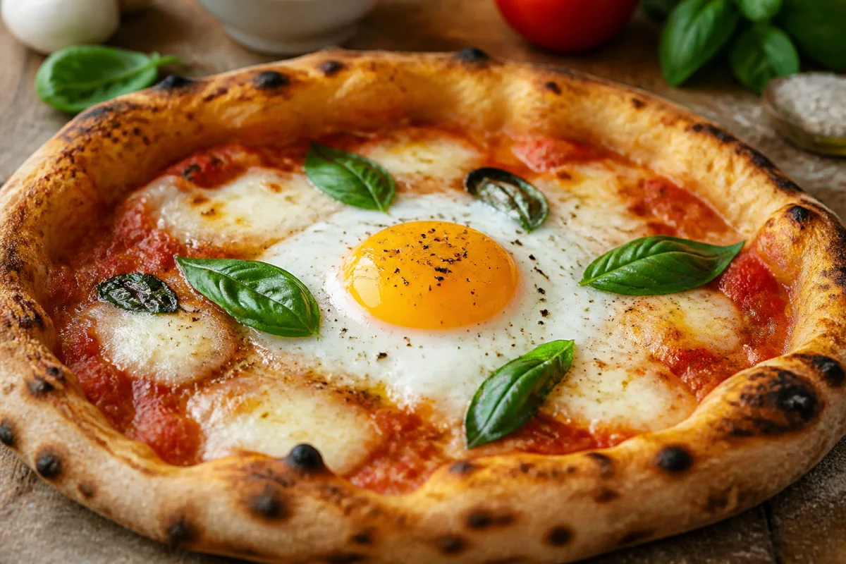 quand mettre l'oeuf sur la pizza