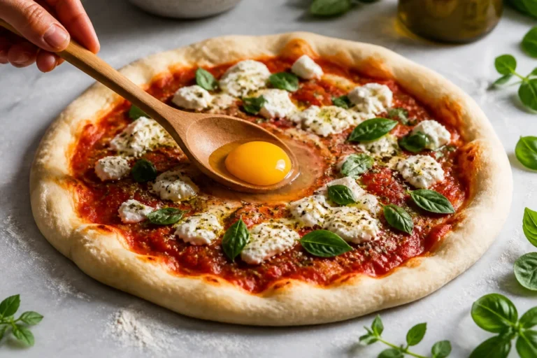 quand mettre l'oeuf sur la pizza