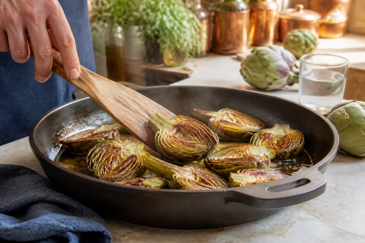 Recette d’artichauts poivrades sautés facile et fondante